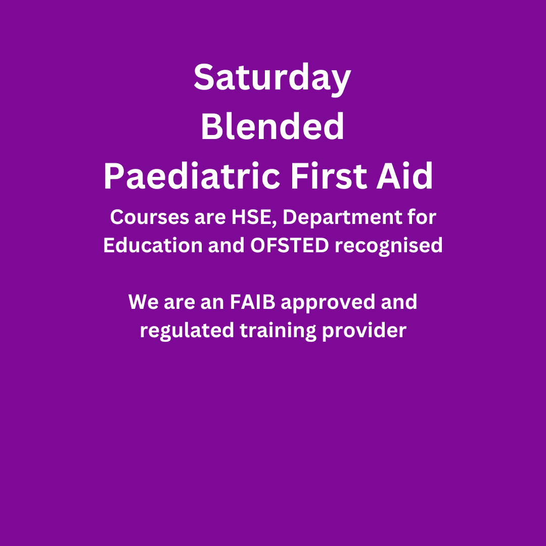 1 Day Saturday Blended Paediatric First Aid Course