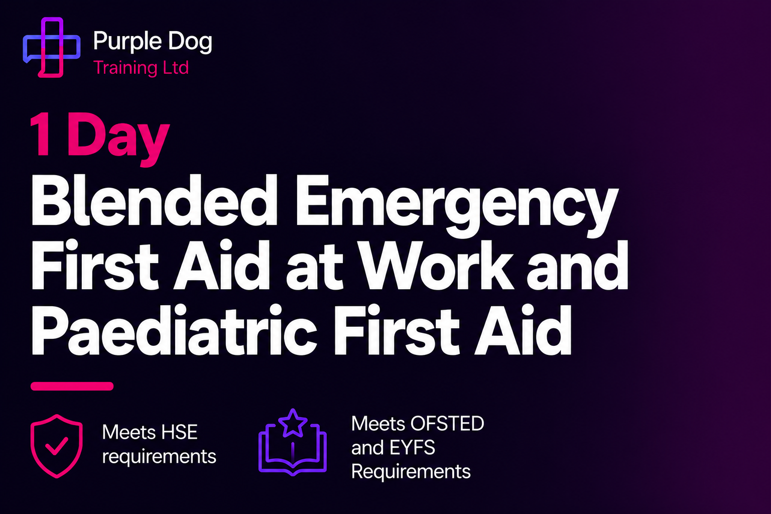 1 Day Blended Emergency First Aid at Work AND Paediatric First Aid course