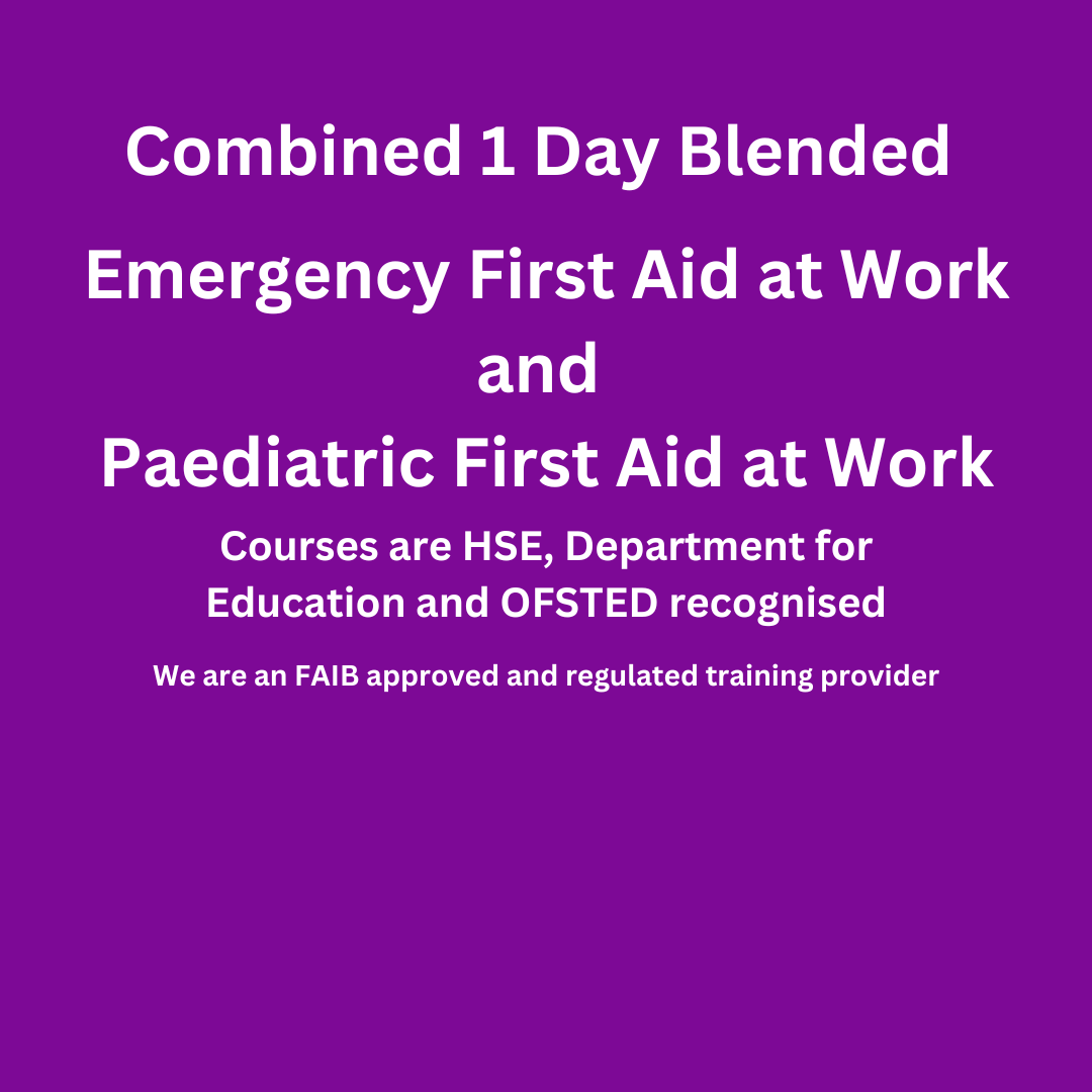 1 Day Blended Emergency First Aid at Work AND Paediatric First Aid course