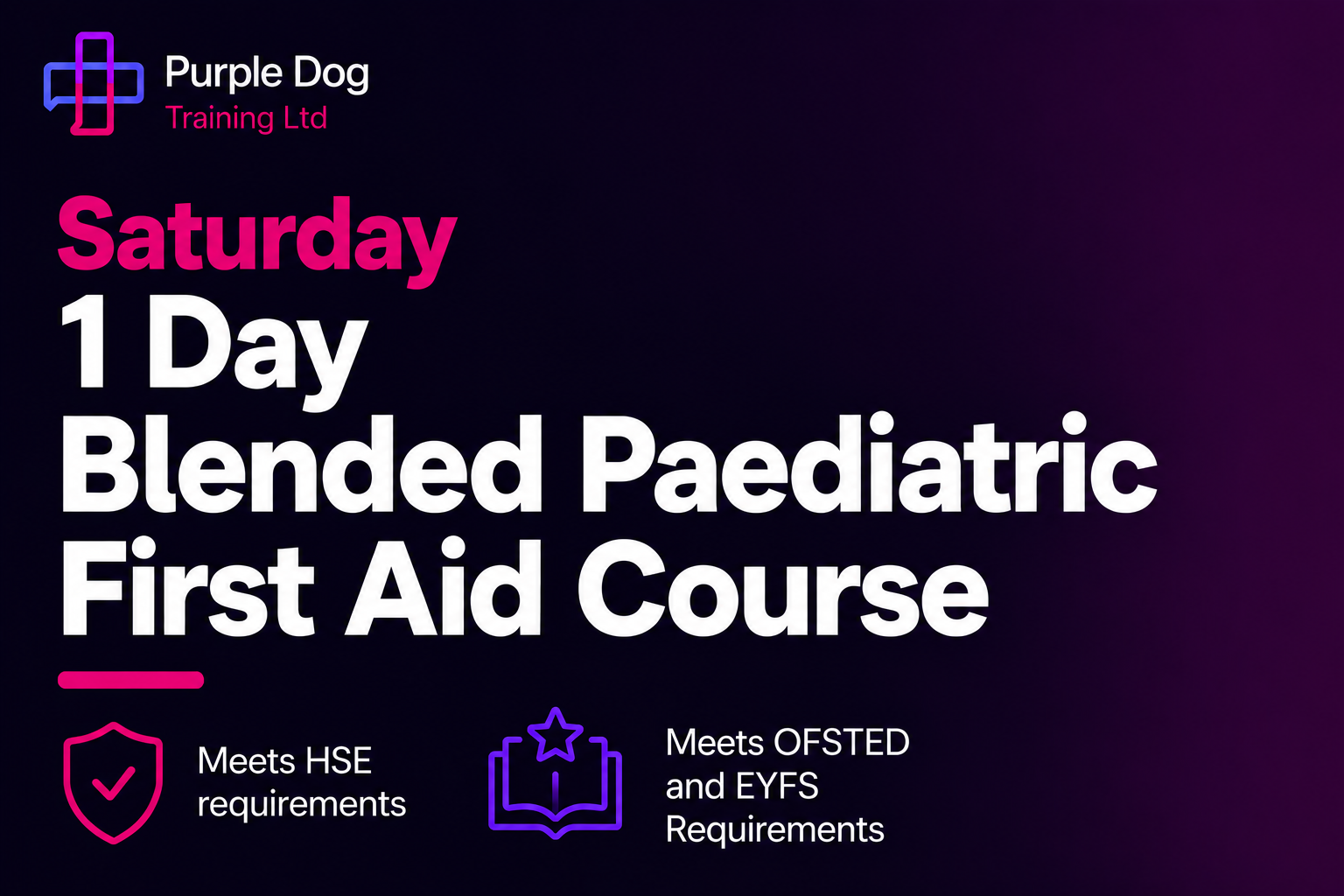 1 Day Saturday Blended Paediatric First Aid Course