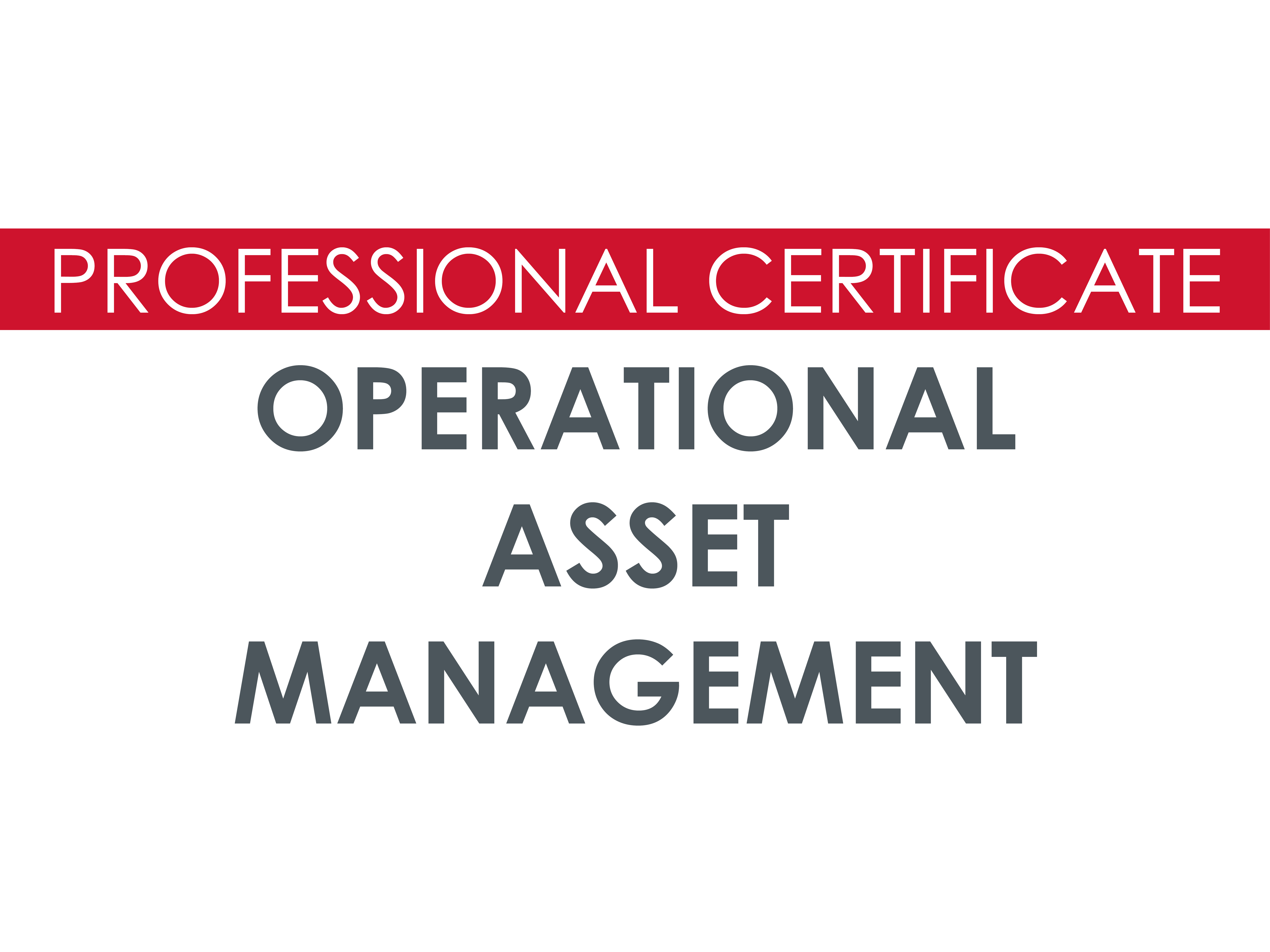 Professional Certificate in Operational Asset Management (September '26)