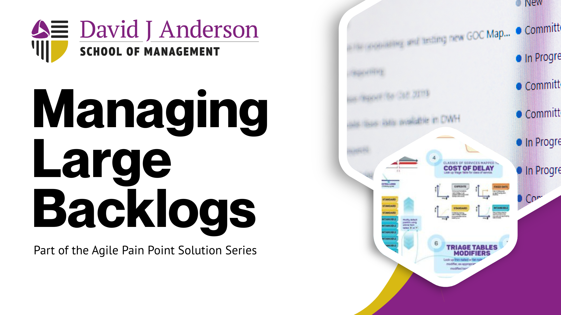 Managing Large Backlogs - David J. Anderson School of Management
