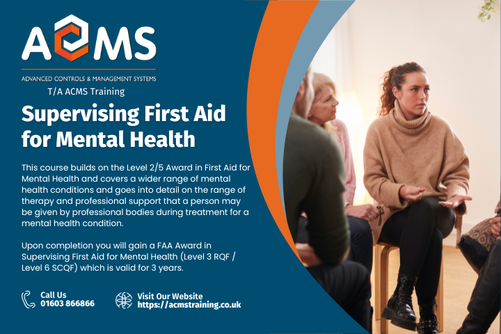 First Aid for Mental Health Supervising - FAA Level 3 (Level 6 Scotland) Award - 2 days