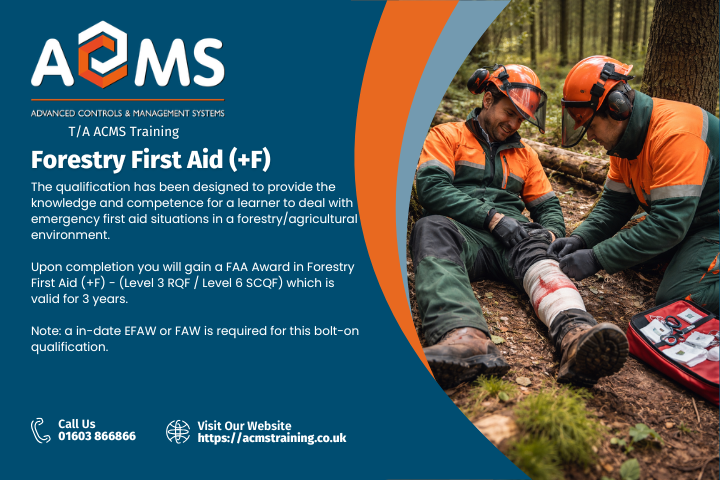 Forestry First Aid (+F) - FAA Level 3 (Level 6 in Scotland) Award - 2 Hours