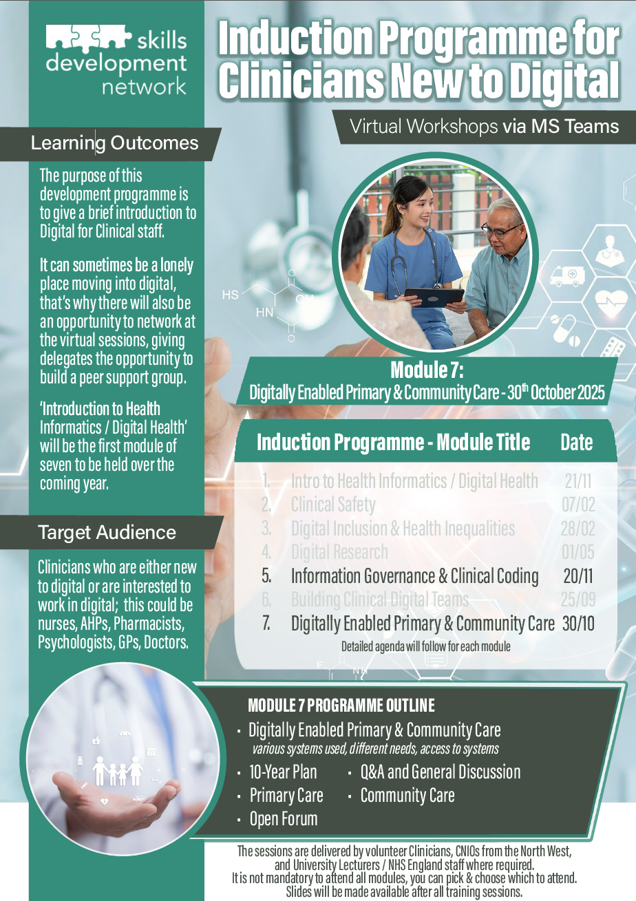 Induction programme for Clinicians new to Digital / Informatics: Module 7 – Digitally enabled Primary and Community Care